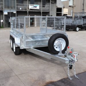 8×5 australian galvanised heavy duty cage trailer with 2ft cage 7ft slide under ramps for sale australian made trailer