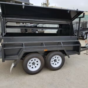 8×5 heavy duty tandem tradesman trailer | 2000 kg gvm – 750mm toolbox top | tradie top trailers for sale