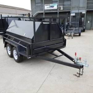 8×5 heavy duty tandem tradesman trailer | 2000 kg gvm – 750mm toolbox top | tradie top trailers for sale