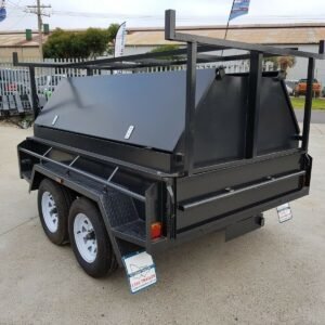 8×5 heavy duty tandem tradesman trailer | 2000 kg gvm – 750mm toolbox top | tradie top trailers for sale
