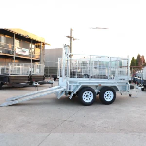 8×5 tandem axle | 3 ft cage slide under ramps heavy duty galvanised trailer for sale melbourne