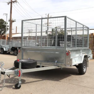 8×5 single axle 3 ft cage heavy duty galvanised trailer for sale with manual tilt 18 inches high sides