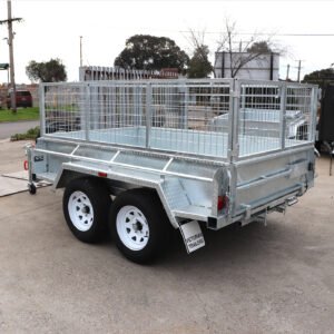 8×5 australian galvanised heavy duty cage trailer with 2ft cage 7ft slide under ramps for sale australian made trailer