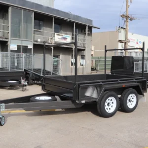 8×5 tandem trailer | heavy duty | full checkerplate | ladder racks | high sides