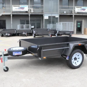 8×5 commercial heavy duty | checkerplate floor | single box axle trailer for sale