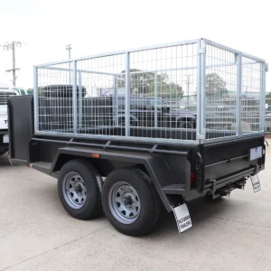 8×5 tandem axle gardening trailer with 3ft galvanised cage | enclosed mower box