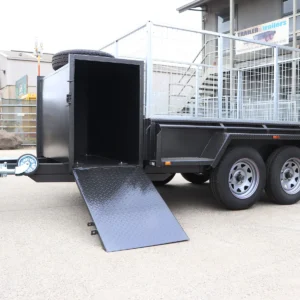 8×5 tandem axle gardening trailer with 3ft galvanised cage | enclosed mower box