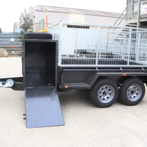 8×5 tandem axle gardening trailer with 3ft galvanised cage | enclosed mower box