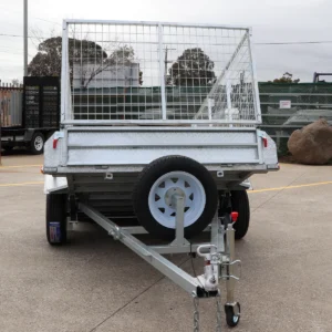 8×5 single axle 3 ft cage heavy duty galvanised trailer for sale with manual tilt
