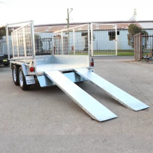 8×5 tandem axle | 3 ft cage slide under ramps heavy duty galvanised trailer for sale melbourne