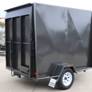 8×5 single axle 6ft high fully enclosed van / cargo trailer with brakes 1400kg gvm with ramp for sale1400 kg gvm
