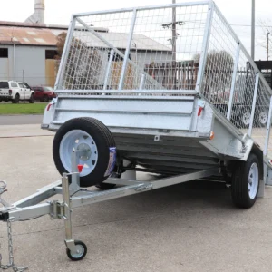 8×5 single axle 3 ft cage heavy duty galvanised trailer for sale with manual tilt