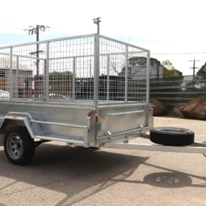 8×5 single axle 3 ft cage heavy duty galvanised trailer for sale with manual tilt 18 inches high sides