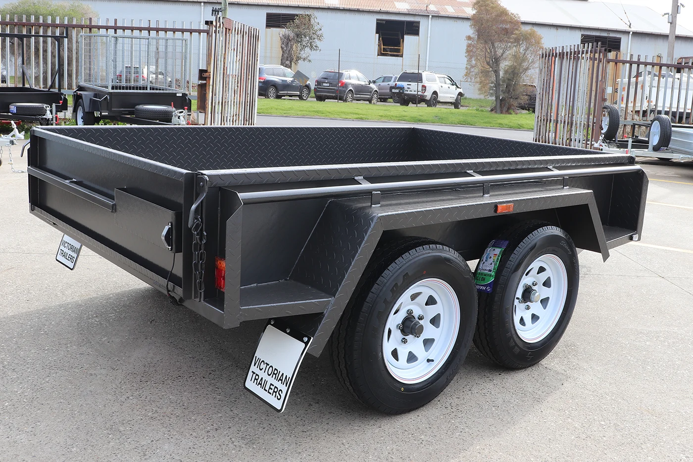 8×5 tandem trailer | heavy duty | full checkerplate | high sides 8×5 tandem trailer | heavy duty | full checkerplate | high sides
