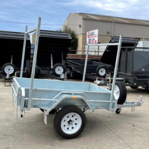 6×4 single axle galvanised trailer for sale with ladder racks