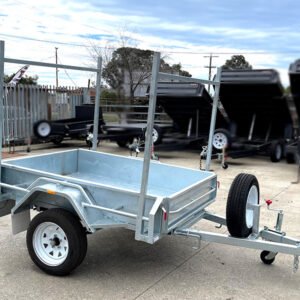 6×4 single axle galvanised trailer for sale with ladder racks