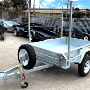 6×4 single axle galvanised trailer for sale with ladder racks