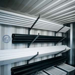 shipping container shelving brackets / pipe racks