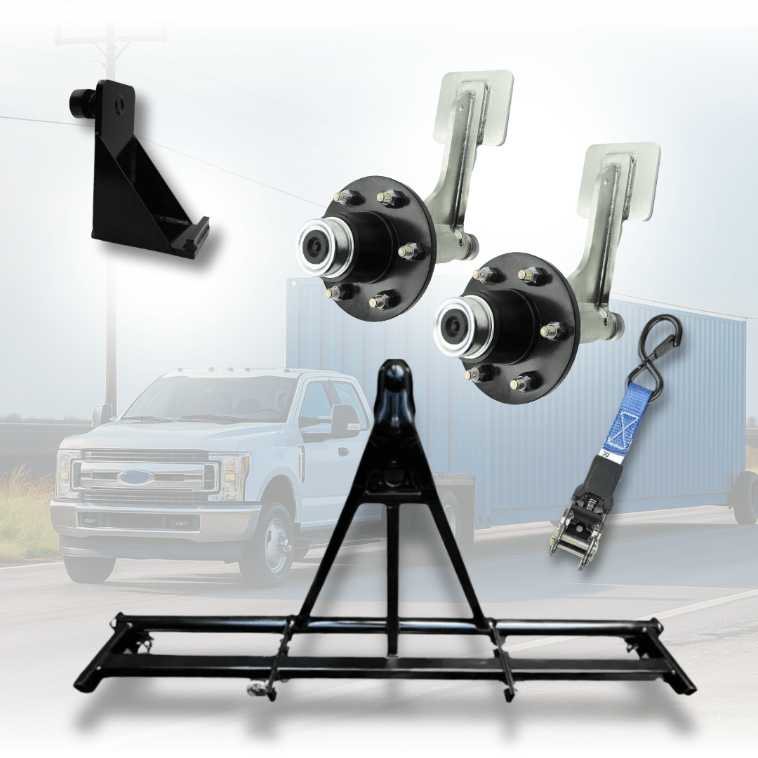 shipping container mobility bundle – wheel hub, hitch & strap kit shipping container mobility bundle – wheel hub, hitch & strap kit