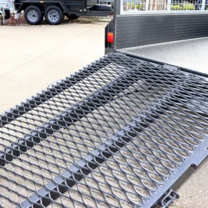 7×4 single axle box trailer drop grid mesh rear ramp | 3 ft cage | 1000kg gvm | full checker plate commercial heavy duty cage trailer for sale in melbourne victoria