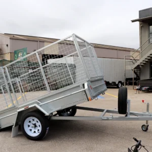 8×5 single axle 3 ft cage heavy duty galvanised trailer for sale with manual tilt