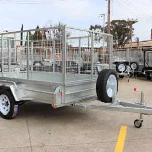 8×5 single axle 3 ft cage heavy duty galvanised trailer for sale with manual tilt