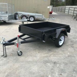 7×4 commercial heavy duty | checkerplate floor | single axle box axle trailer for sale