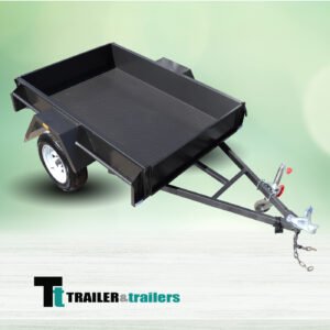 6×4 single axle domestic heavy duty | checker plate floor | drop front | trailer for sale