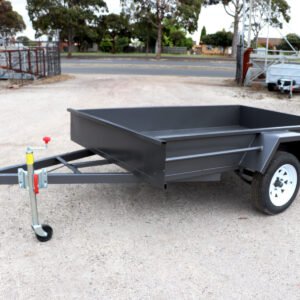 8×5 single axle medium duty | checkerplate floor | fixed front box trailer for sale