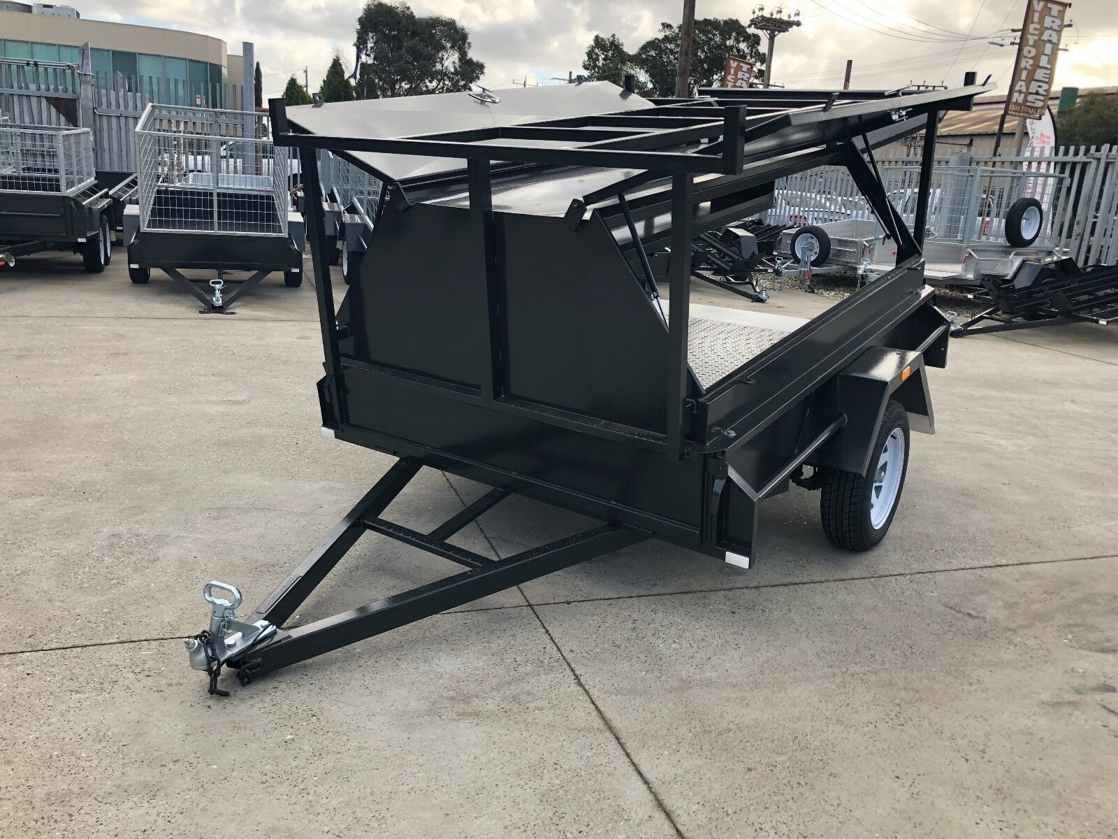 7×5 single axle tradesman trailer | 600mm tool box top | rear door | tradie top trailer for sale melbourne 7×5 single axle tradesman trailer | 600mm tool box top | rear door | tradie top trailer for sale melbourne