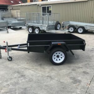 7×4 commercial heavy duty | checkerplate floor | single axle box axle trailer for sale