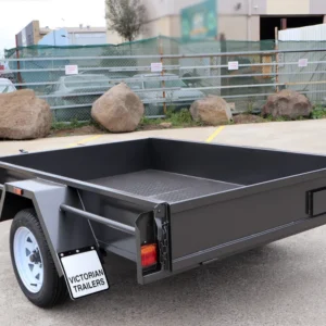 7×5 single axle commercial heavy duty box trailer | checker plate floor | drop front | trailer for sale melbourne