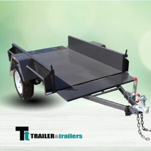 6×4 single axle domestic heavy duty | checker plate floor | drop front | trailer for sale