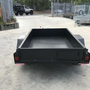 7×4 commercial heavy duty | checkerplate floor | single axle box axle trailer for sale