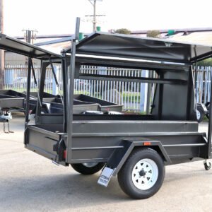6×4 single axle tradesman trailer | 900mm tool box top | rear door | tradie top trailer for sale melbourne