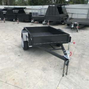 7×4 commercial heavy duty | checkerplate floor | single axle box axle trailer for sale