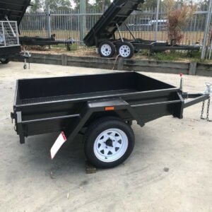 7×4 commercial heavy duty | checkerplate floor | single axle box axle trailer for sale
