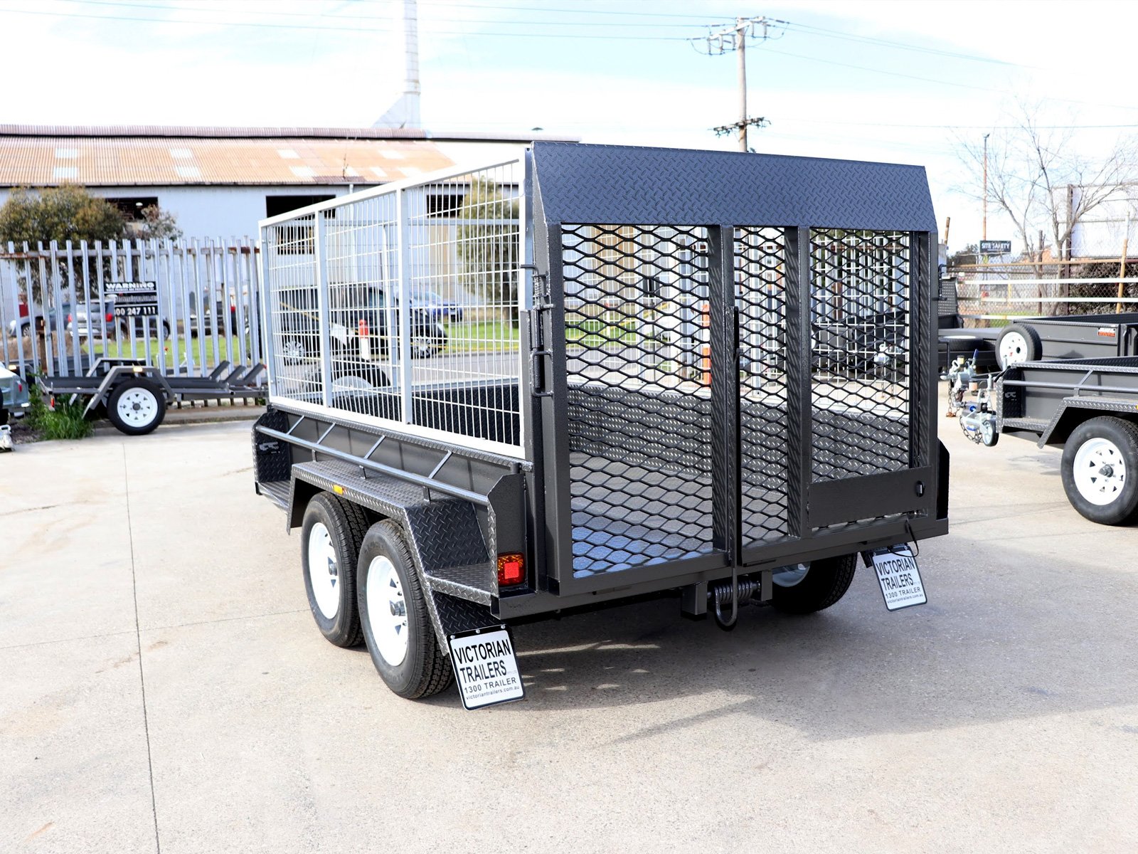 8×5 heavy duty tandem cage trailer | 3 ft galvanised cage | 1 piece grid mesh 8×5 heavy duty tandem cage trailer | 3 ft galvanised cage | 1 piece grid mesh