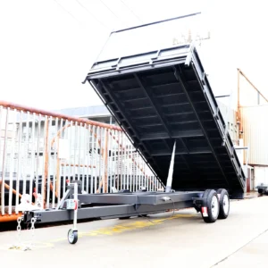 16×6’6″ heavy duty flat top | pallet trailer with drop sides | hydraulic tipper feature 4.5 ton gvm