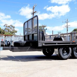 10×5 tandem axle flat top trailer with front headboard for sale