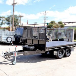 10×5 tandem axle flat top trailer with front headboard for sale