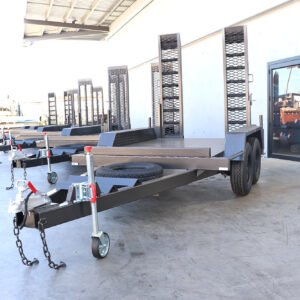 8×5 heavy duty plant / machinery trailer for sale 2.8 ton gvm – 2x drop down ramps