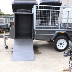 6×4 commercial heavy duty single axle gardening trailer for sale – enclosed mower box