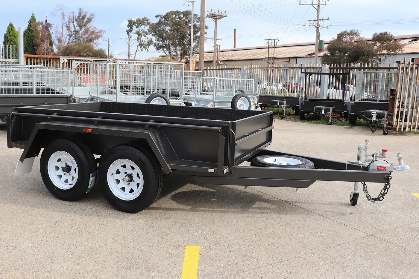 8×5 tandem trailer | heavy duty | full checkerplate | high sides 8×5 tandem trailer | heavy duty | full checkerplate | high sides