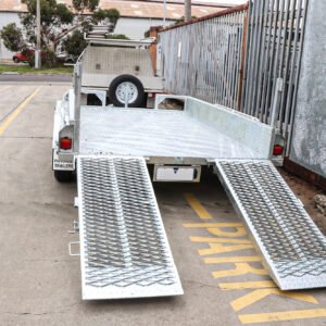 10×6 australian galvanised tandem plant trailer deluxe heavy duty – 2x drop down ramps on special