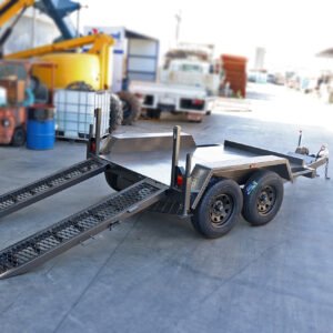 8×5 heavy duty plant / machinery trailer for sale 2.8 ton gvm – 2x drop down ramps