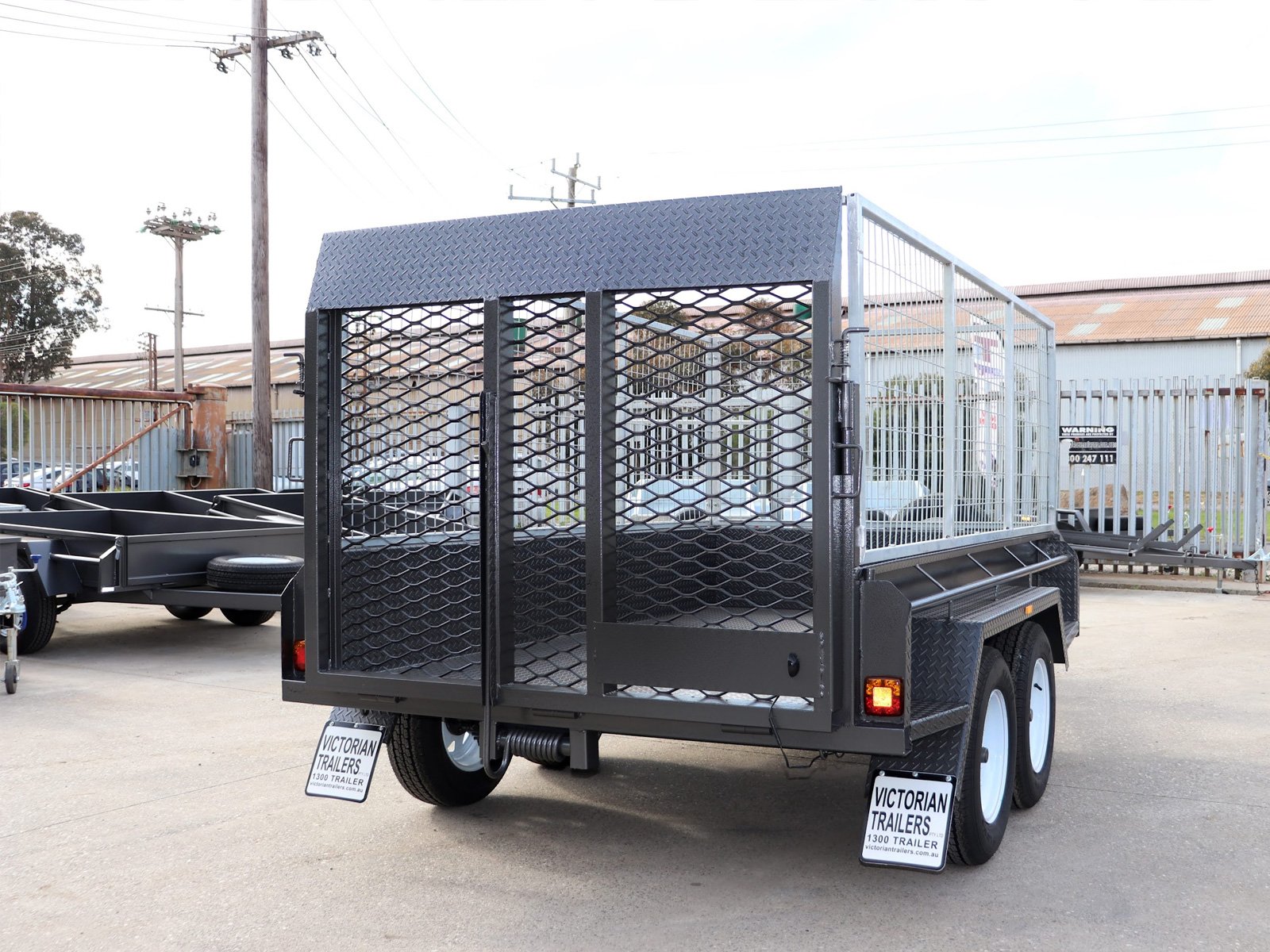8×5 heavy duty tandem cage trailer | 3 ft galvanised cage | 1 piece grid mesh 8×5 heavy duty tandem cage trailer | 3 ft galvanised cage | 1 piece grid mesh
