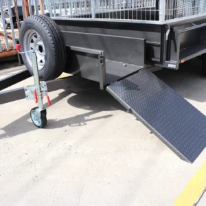 10×6 tandem axle gardening trailer | single piece drop grid mesh ramp | open mower box