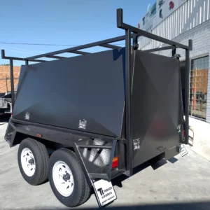 8×5 tandem axle one piece tradesman tradie top trailer | 900mm toolbox top | rear lift up door