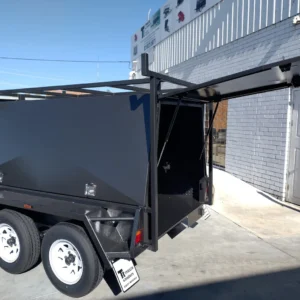 8×5 tandem axle one piece tradesman tradie top trailer | 900mm toolbox top | rear lift up door